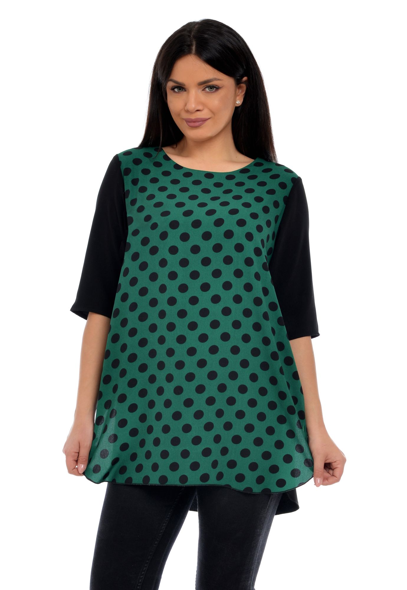 Tunica Dama verde cu buline